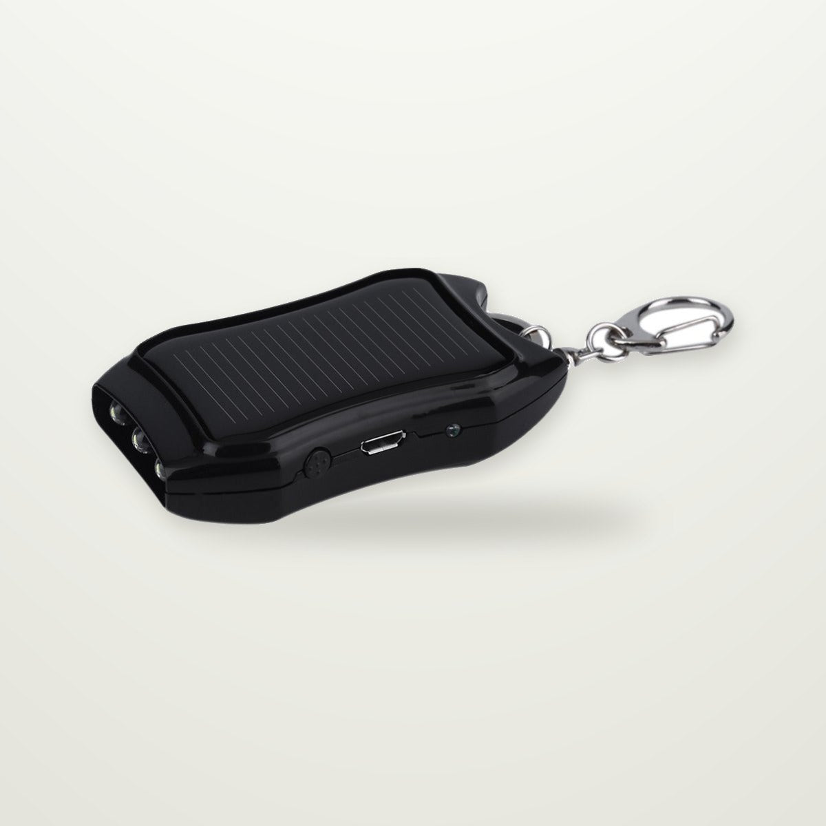 Solar Keychain Power Bank with LED Light