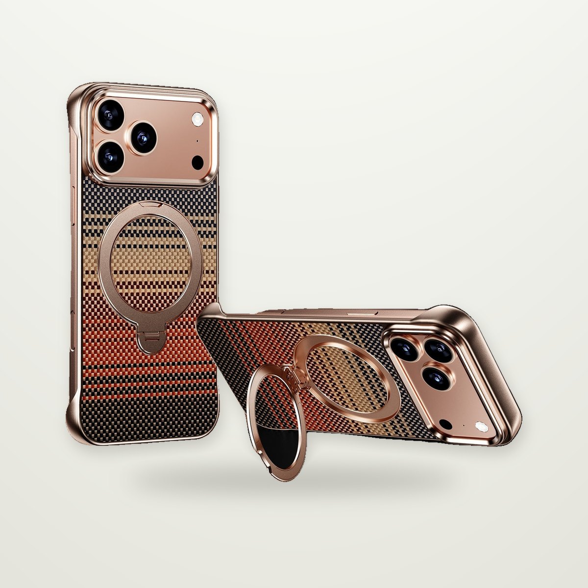 Aluminum Frameless Magnetic Stand Case for iPhone 14–17