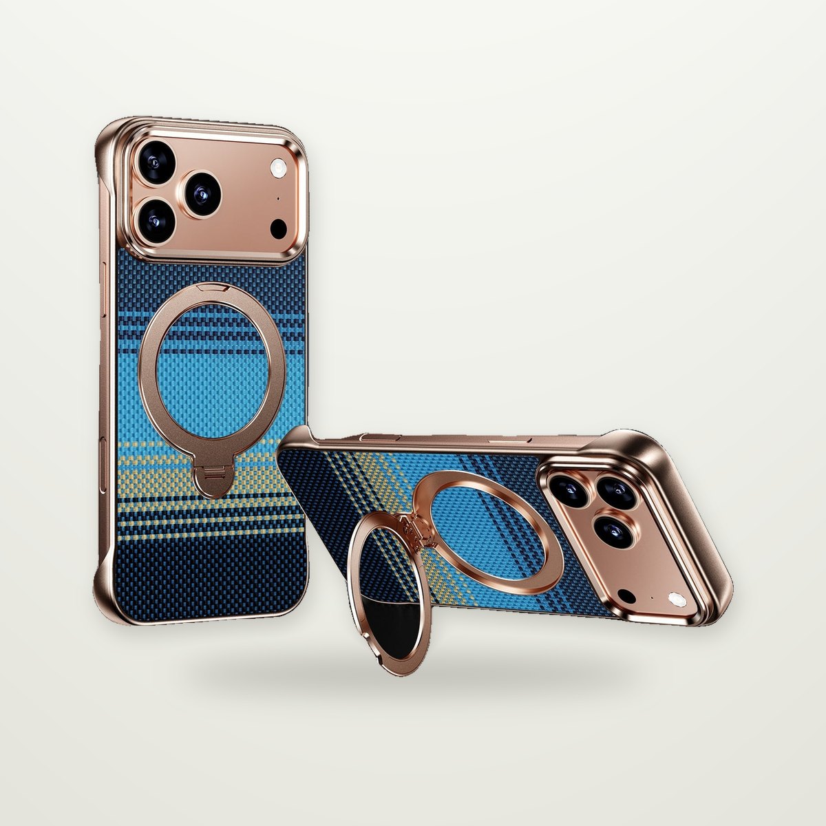 Aluminum Frameless Magnetic Stand Case for iPhone 14–17