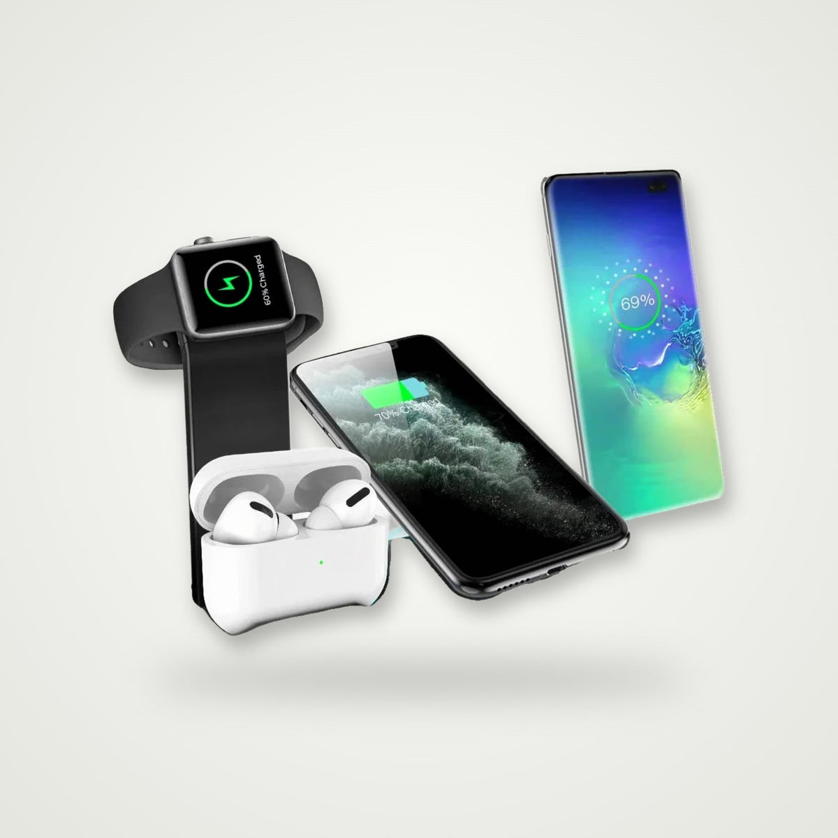 4-in-1 Charging Stand for Phone, Watch & Earbuds