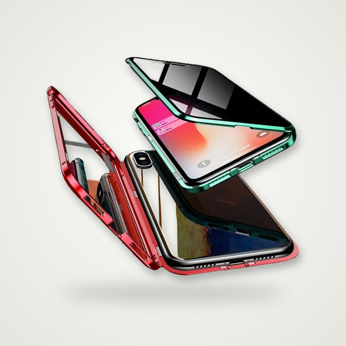 360° privacy glass magnetic case for iPhone 13–16
