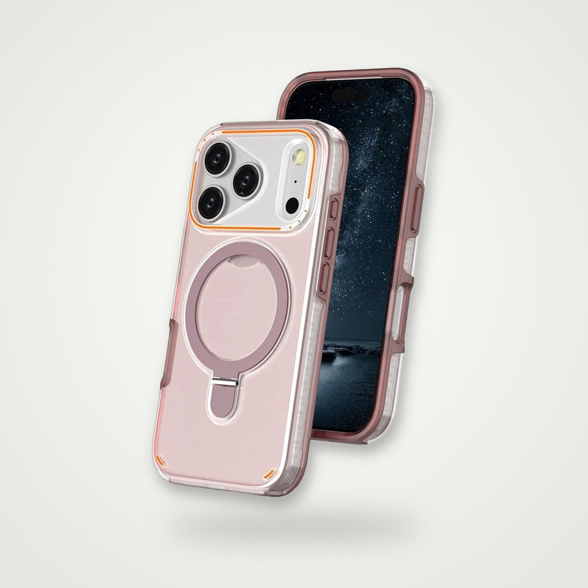 360° rotating ring stand matte case for iPhone 17 & Air, cherry