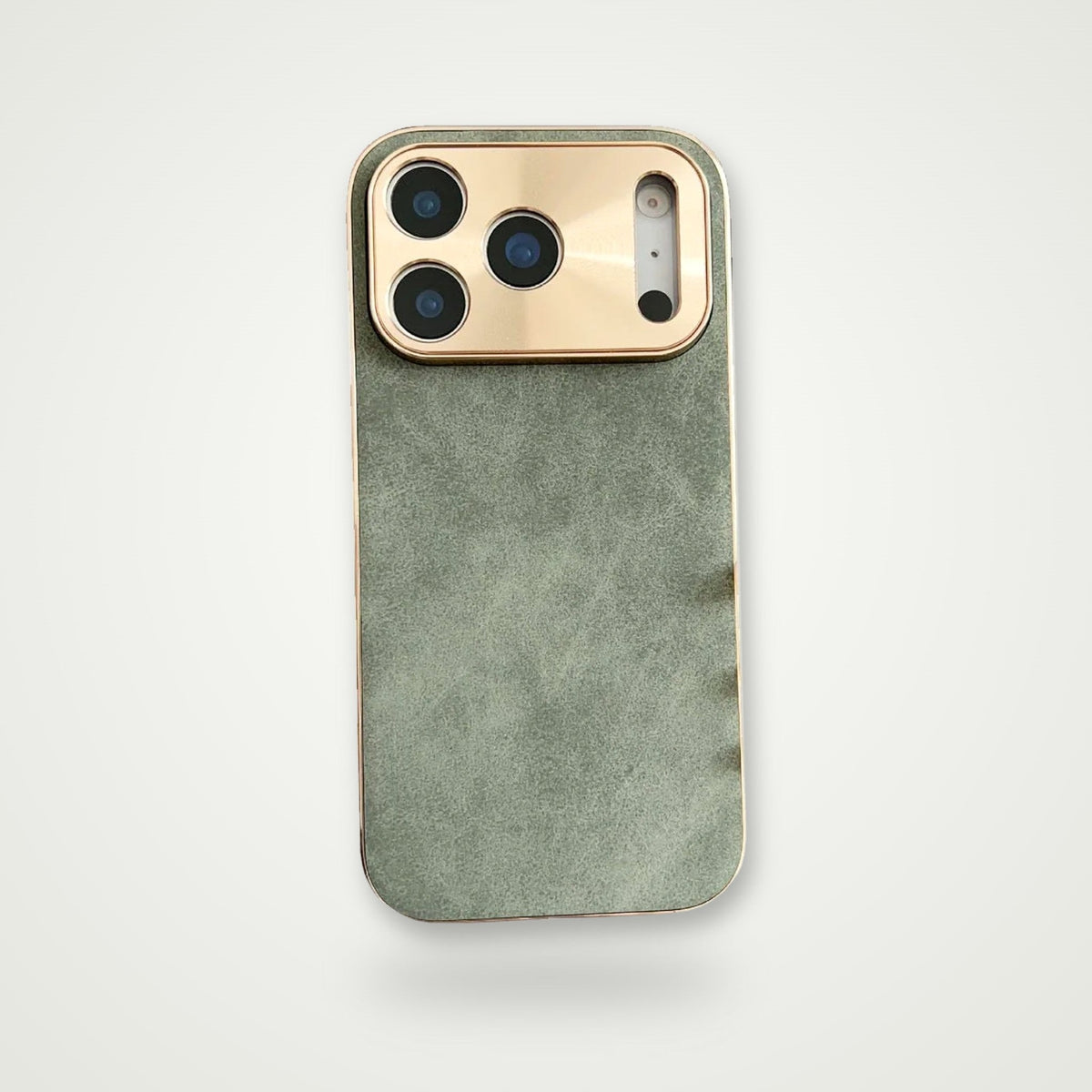 Electroplated metal-lens case for iPhone 13–17 & Air, emerald