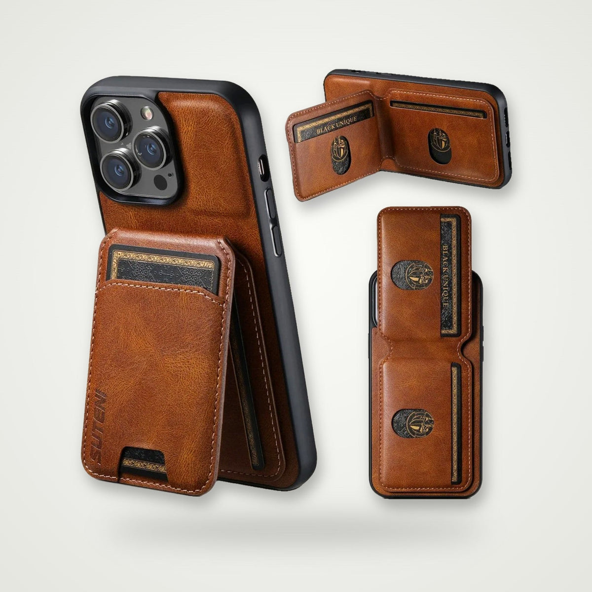 Leather Business Card Case for iPhone 13–18