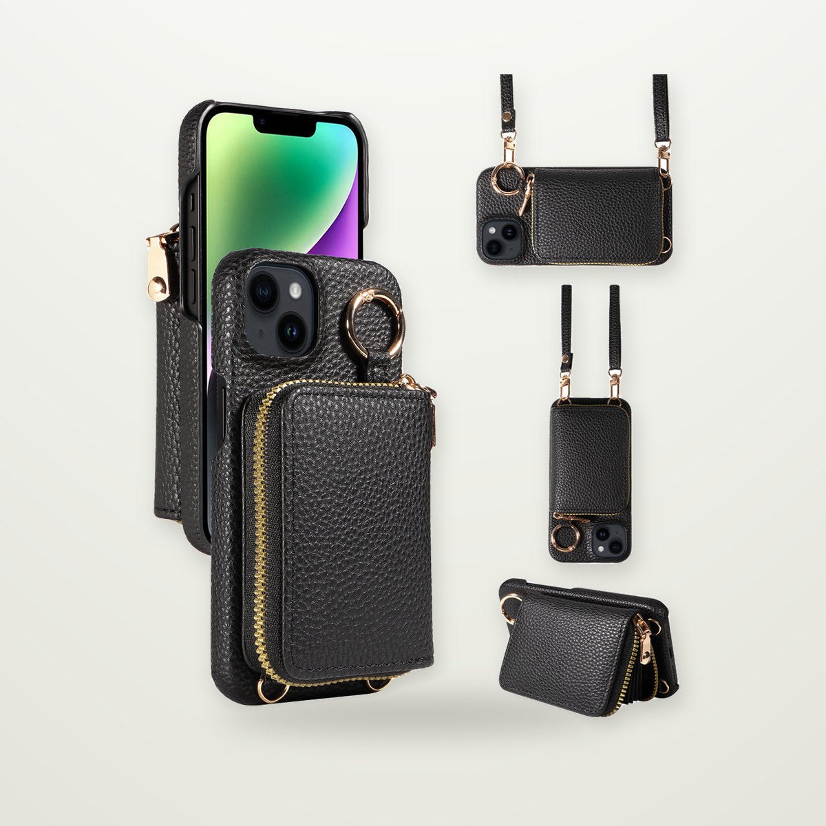 Leather Case with Coin Pocket for iPhone 13–17 & Air