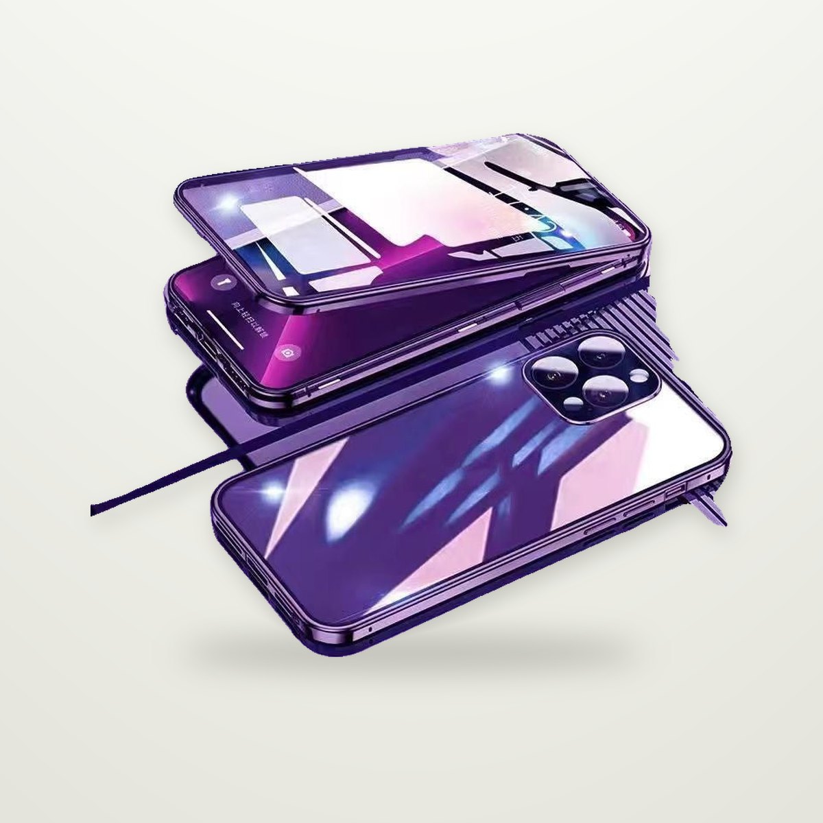 Double-Sided Glass Magnetic Case for iPhone 13–17