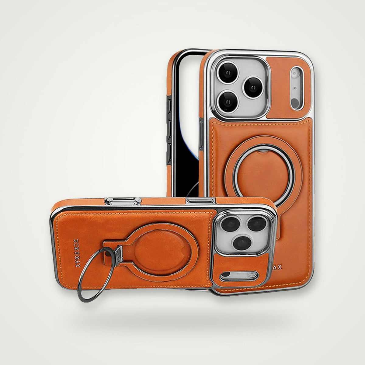 Leather MagSafe Kickstand Case for iPhone 15–17 & Air