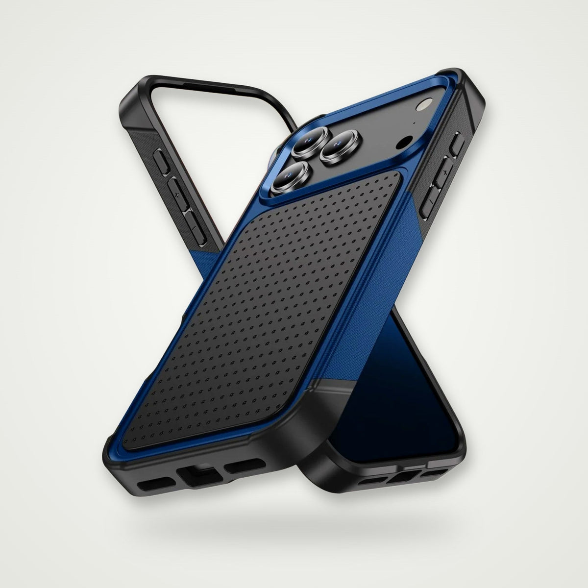 Elegant drop-proof case for iPhone 13–17 & Air, blue black