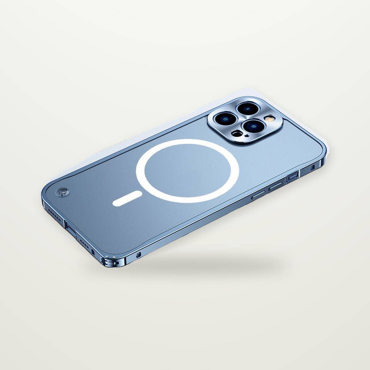 Aluminum Frame Frosted Case for iPhone 13–17