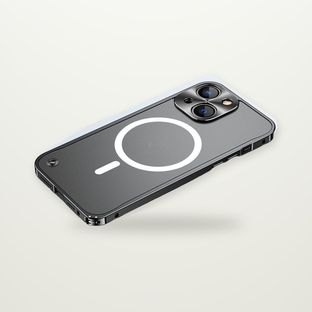Aluminum Frame Frosted Case for iPhone 13–17