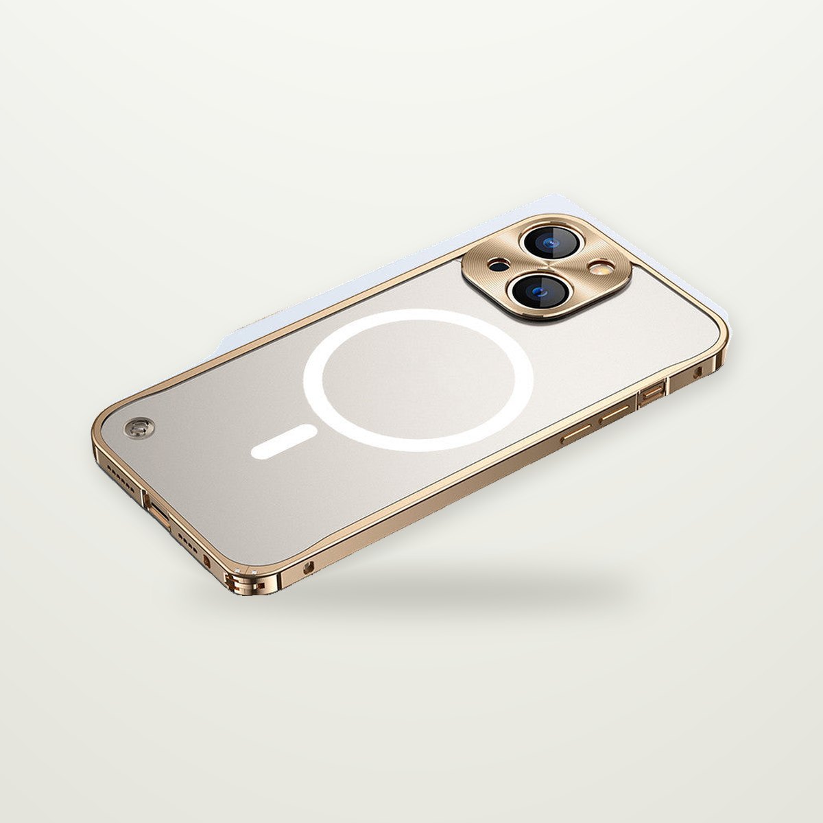 Aluminum Frame Frosted Case for iPhone 13–17
