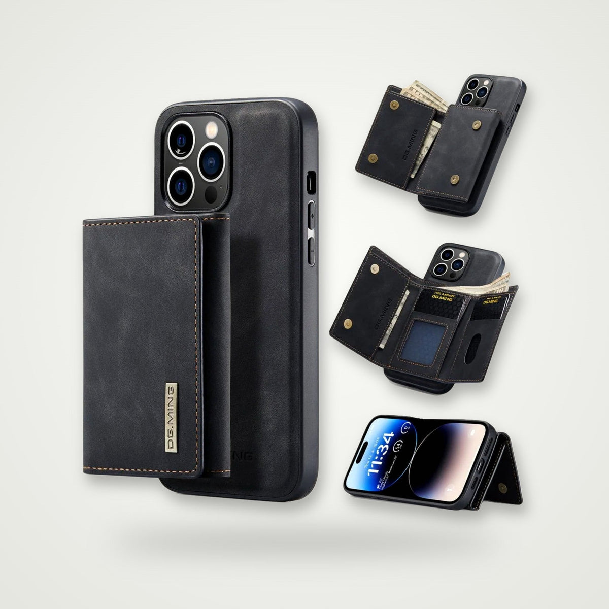 2-in-1 Detachable Wallet Case for iPhone 13–17 & Air