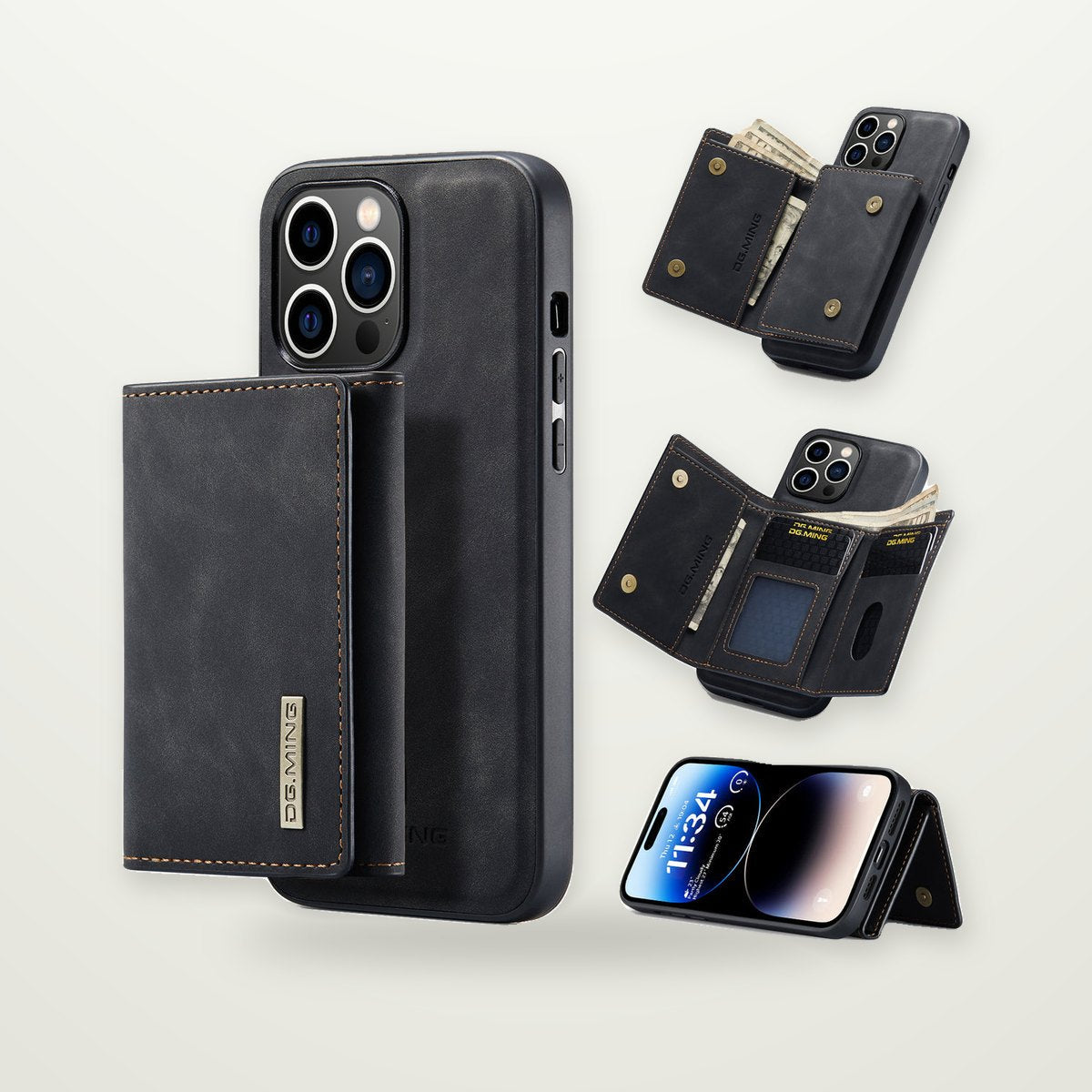 2-in-1 Detachable Wallet Case for iPhone 13–17 & Air