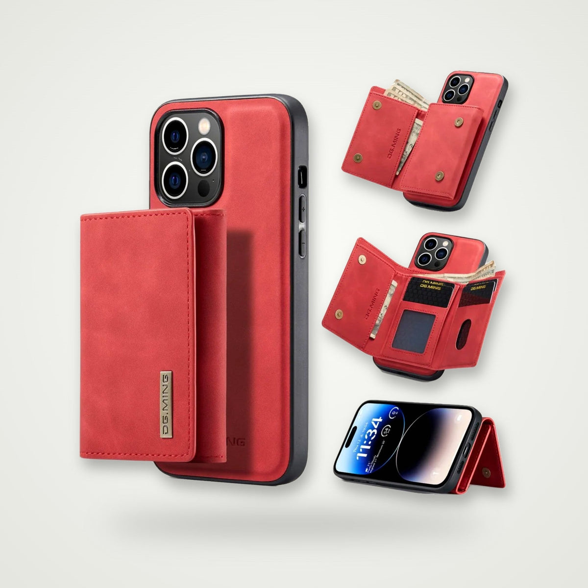 2-in-1 Detachable Wallet Case for iPhone 13–17 & Air