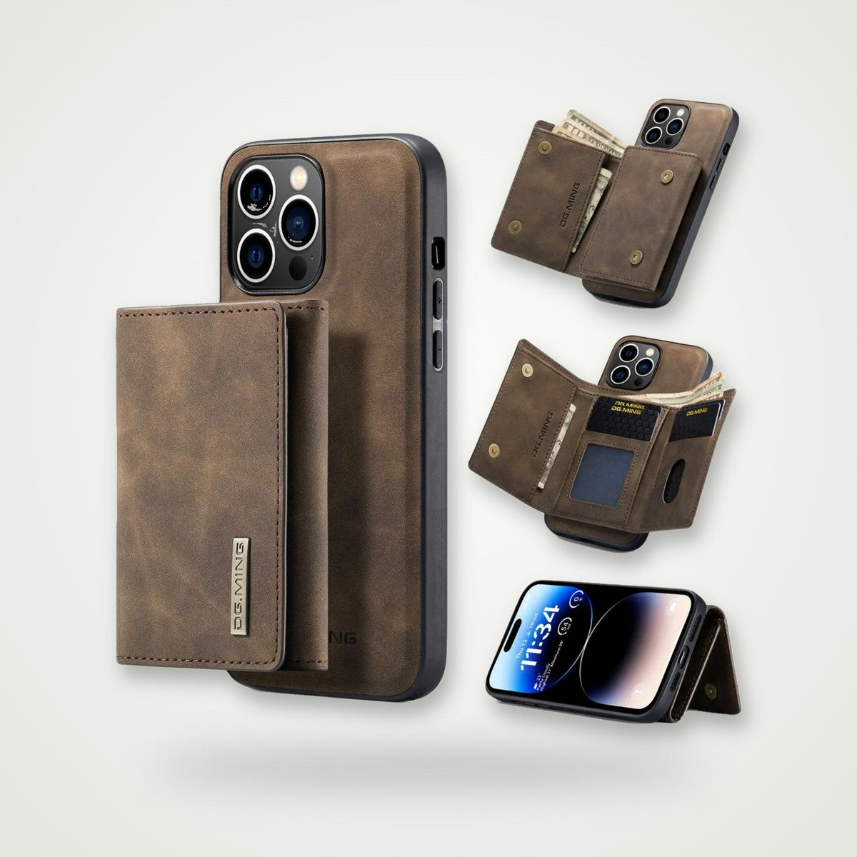 2-in-1 Detachable Wallet Case for iPhone 13–17 & Air