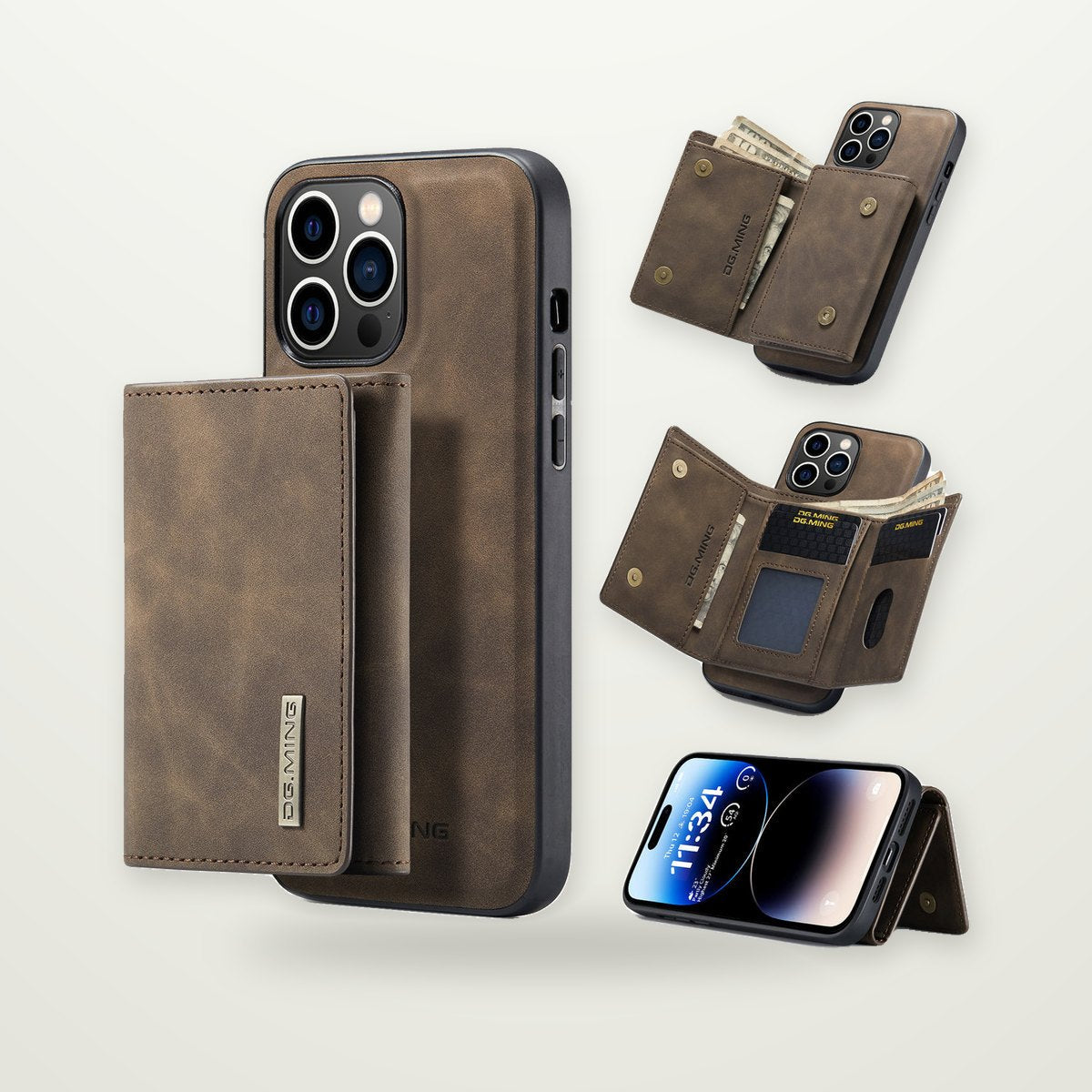 2-in-1 Detachable Wallet Case for iPhone 13–17 & Air