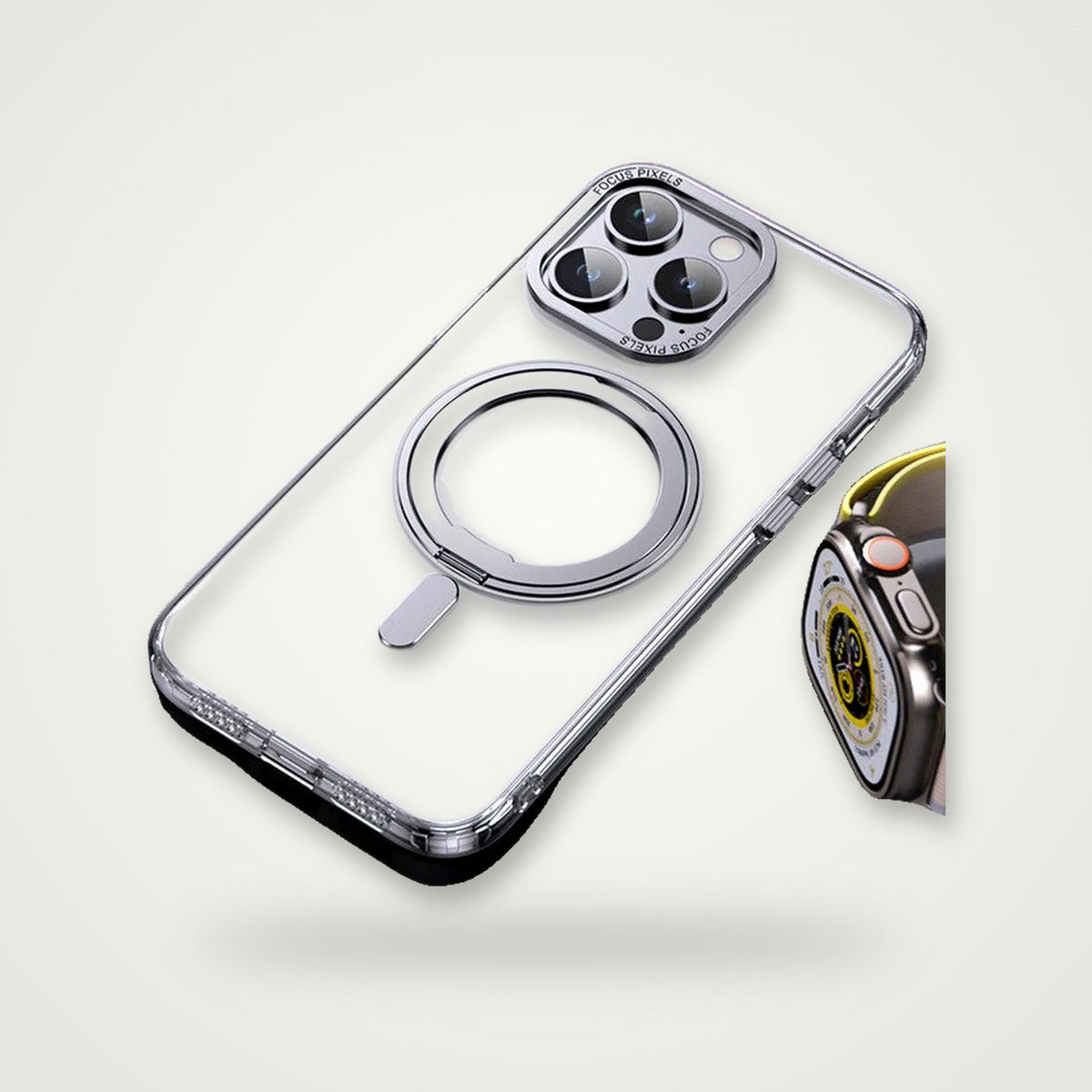 Clear Invisible Stand Case for iPhone 13–16