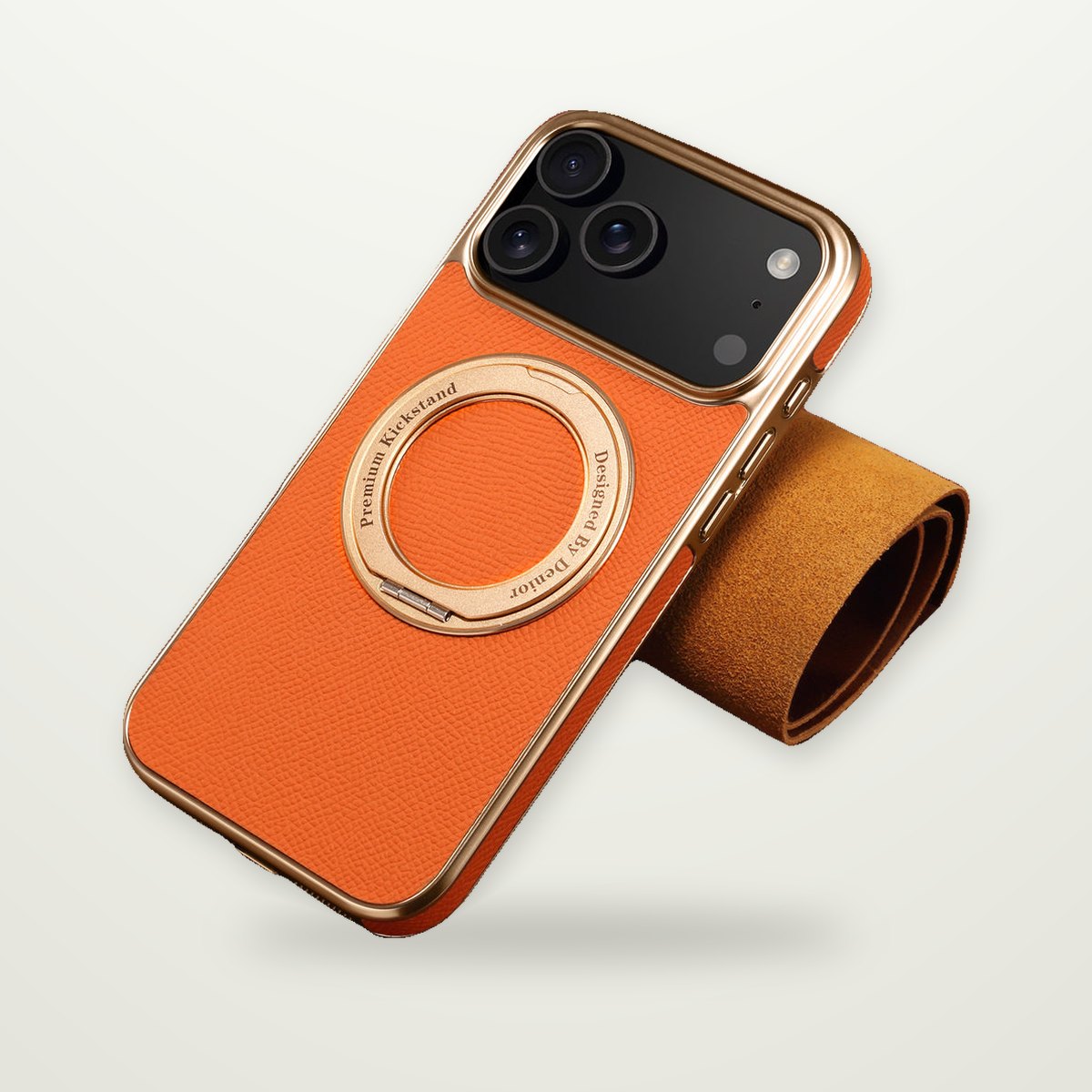 Plated Genuine Leather MagSafe Case for iPhone 13–17 & Air