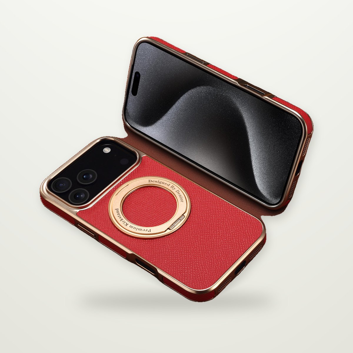 Plated Genuine Leather MagSafe Case for iPhone 13–17 & Air