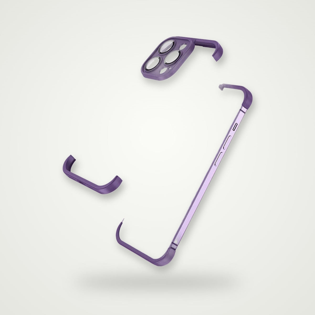 Frameless TPU Case with Lens Film for iPhone 13–15
