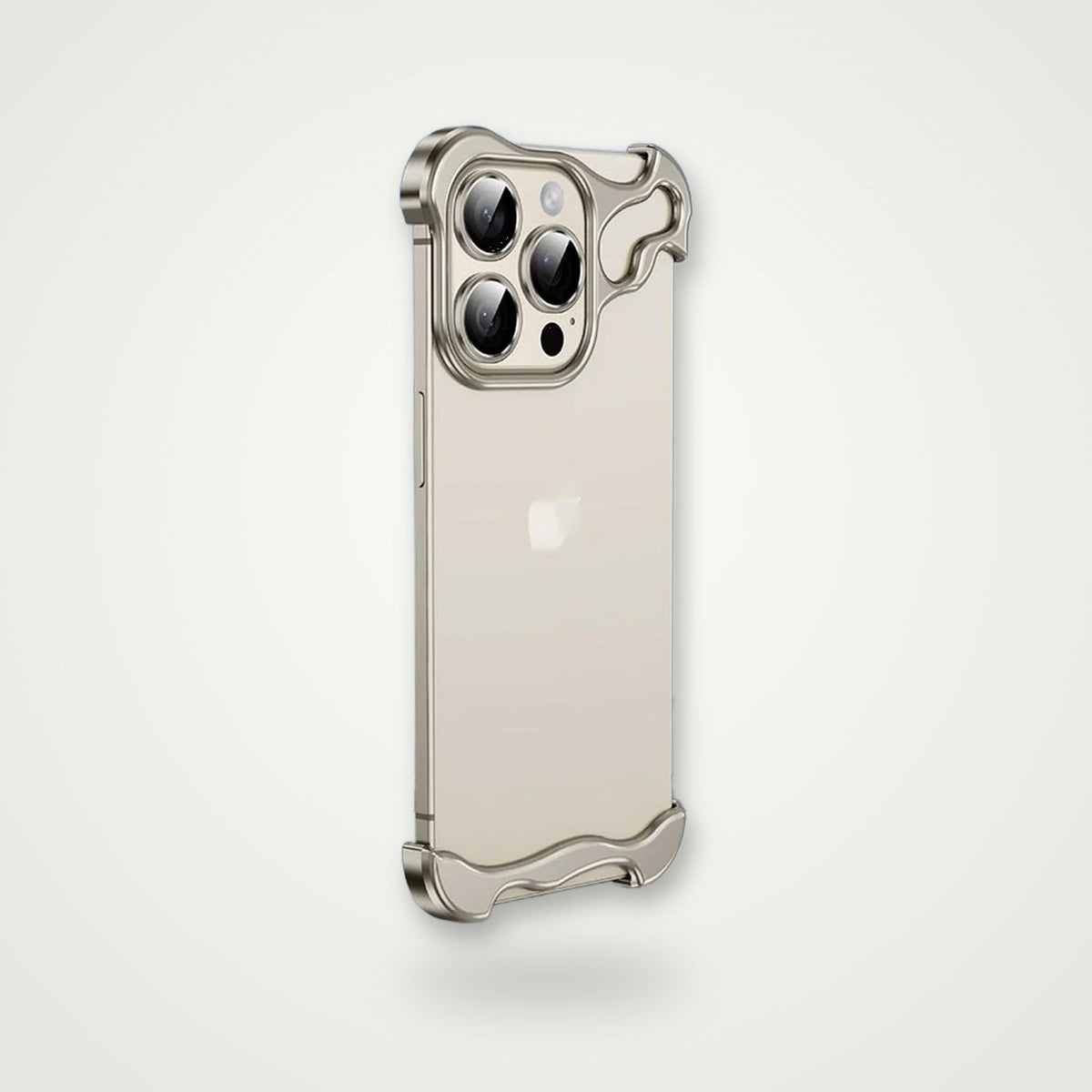 Metal Corner Pad Frameless Case for iPhone 13–16