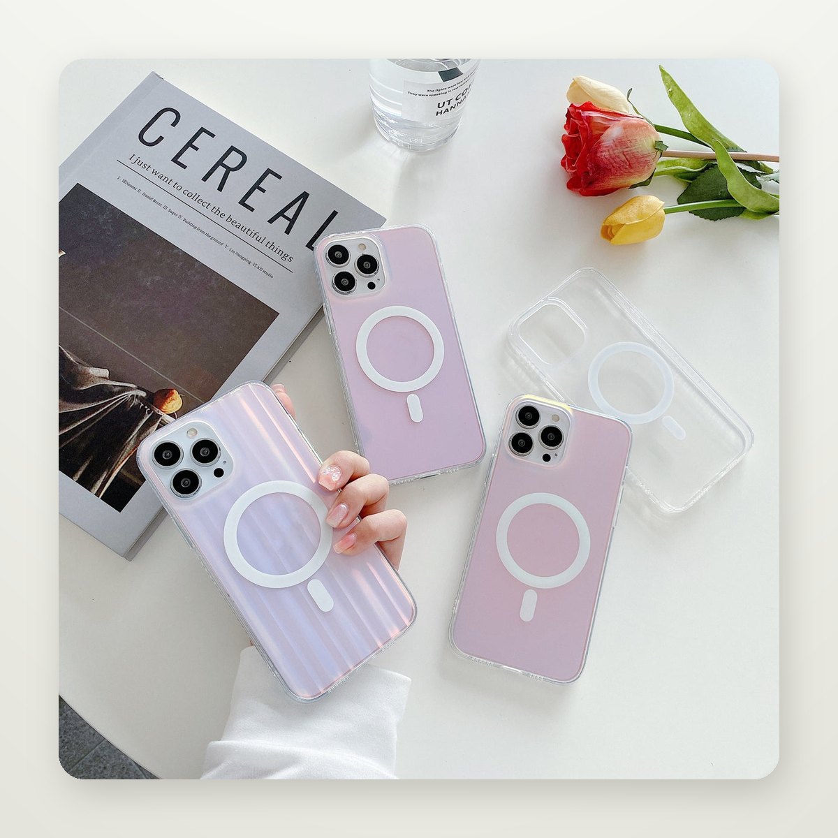 Translucent Frosted Magnetic Case for iPhone 13–16