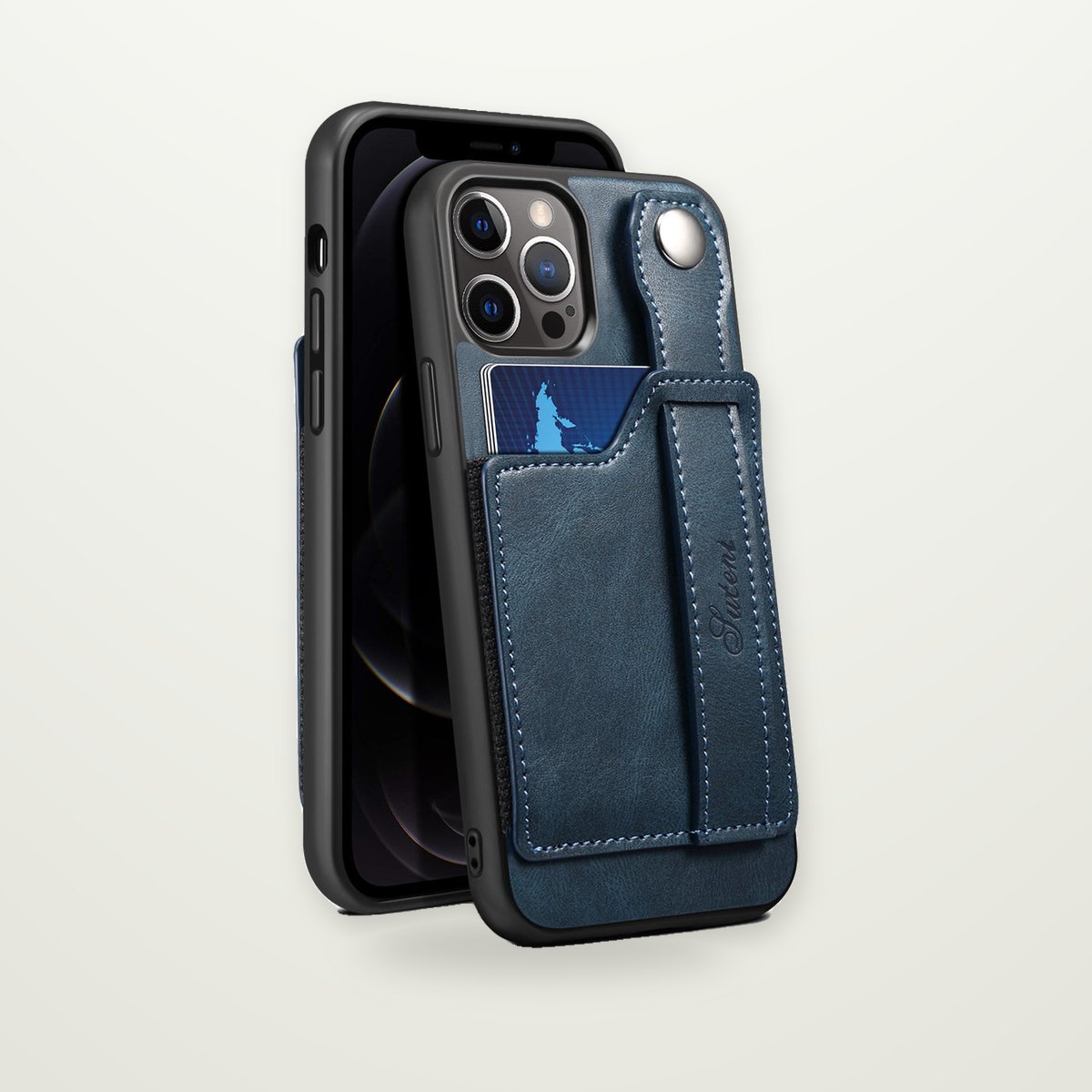 Card & Finger Ring Case for iPhone 13–15