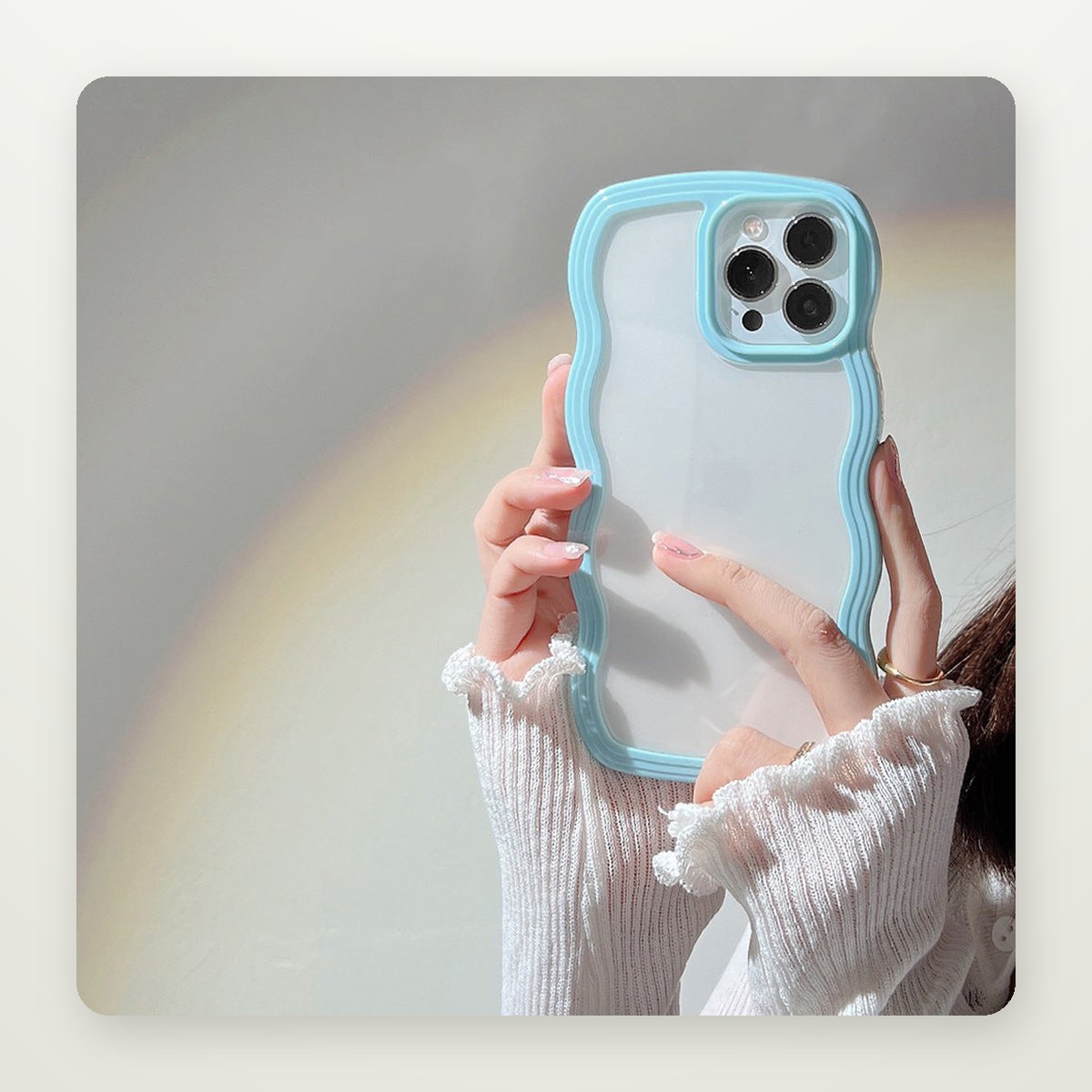 Wave Border Soft Case for iPhone 14–16