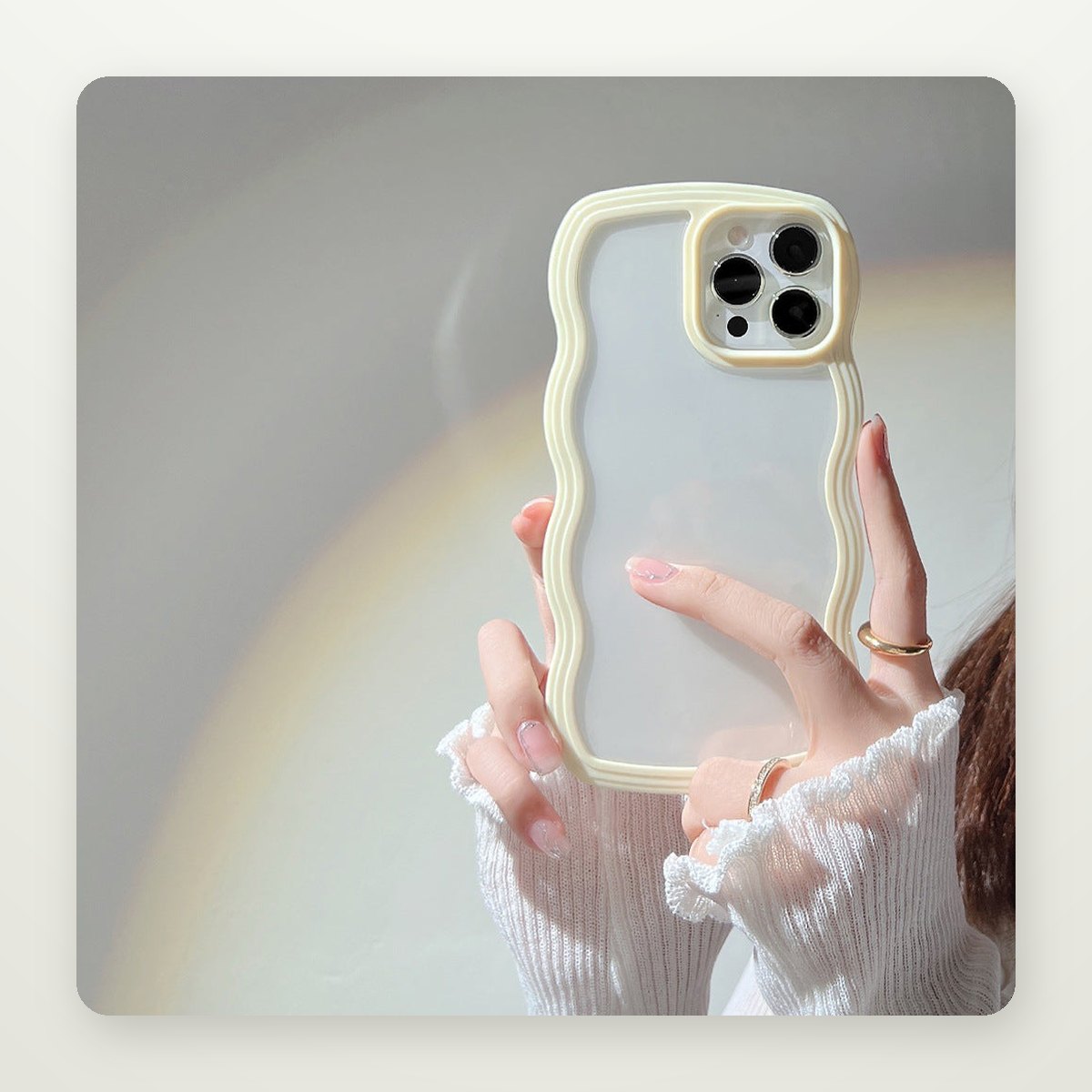 Wave Border Soft Case for iPhone 14–16