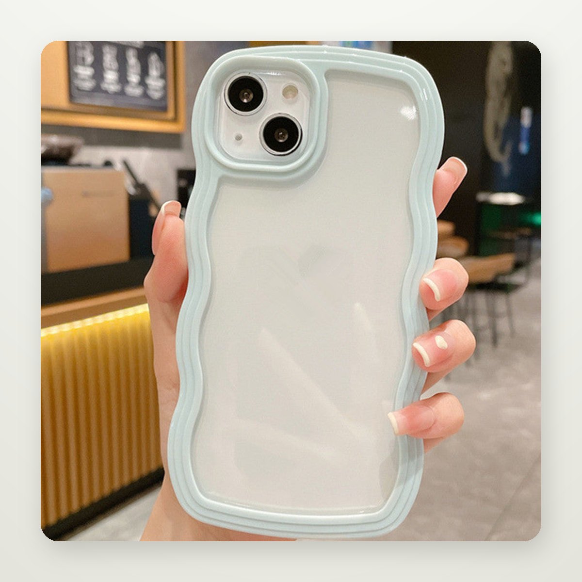 Wave Border Soft Case for iPhone 14–16