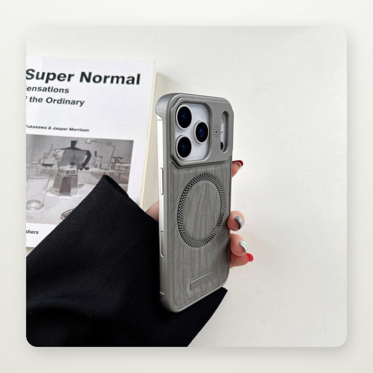 Poplar Wood Frameless Case for iPhone 14–17 & Air