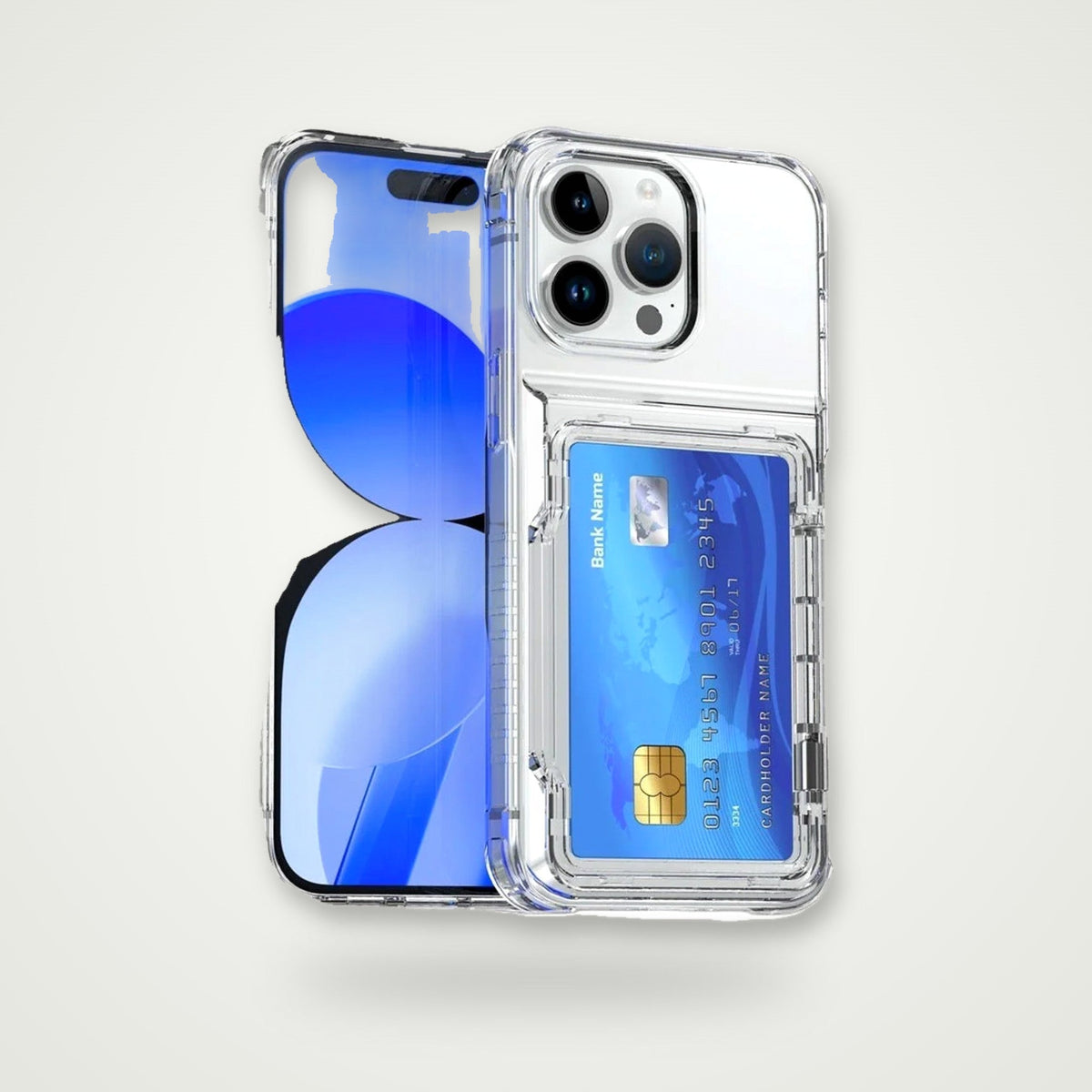 Clear flip card case for iPhone 13–15, view 5