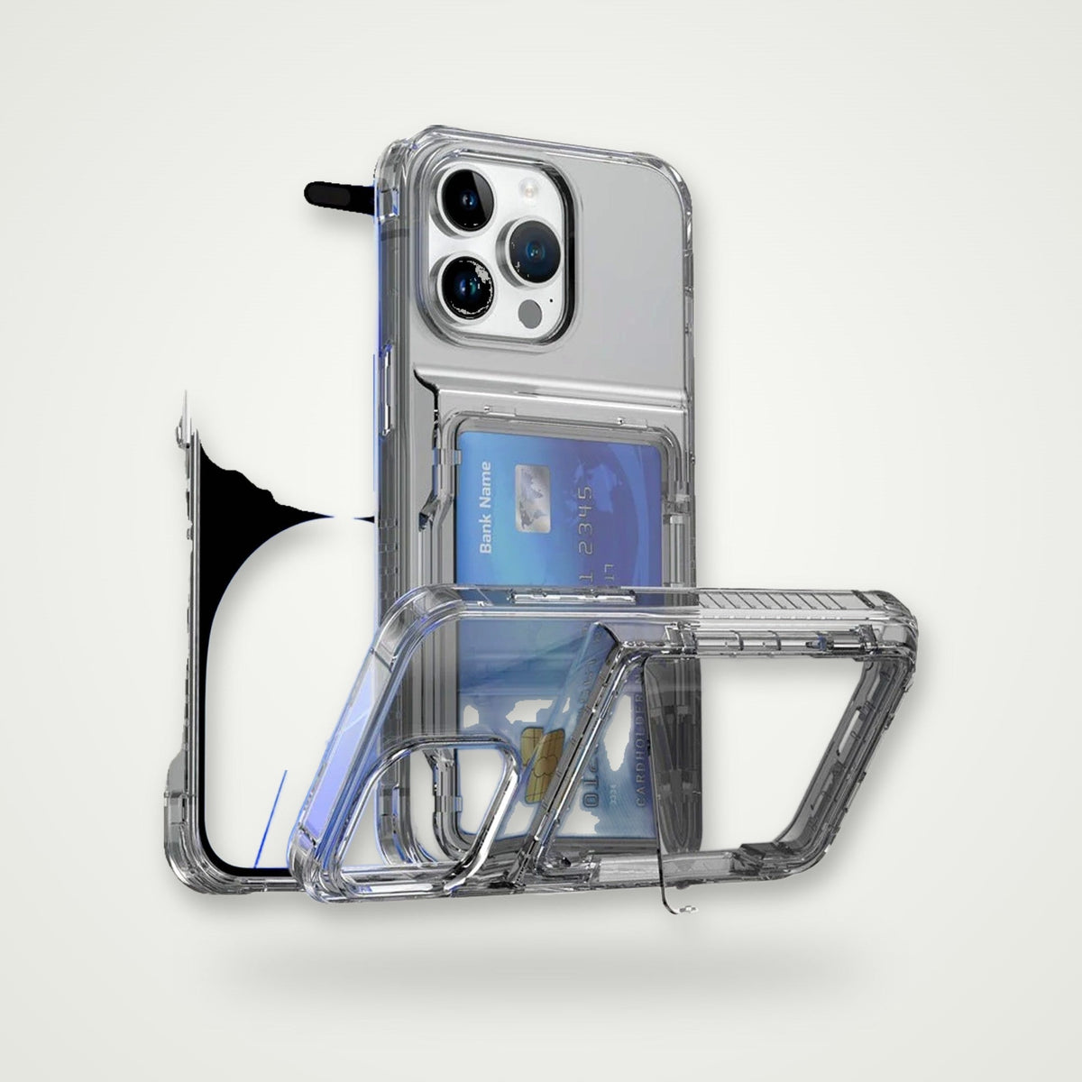Clear Flip Card Case for iPhone 13–15