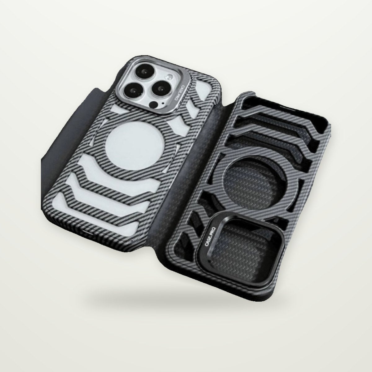 Carbon Fiber Grain Magnetic Case for iPhone 13–16