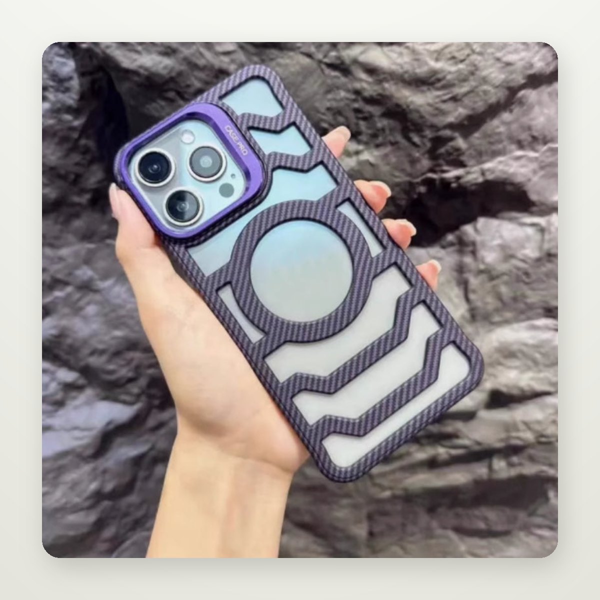 Carbon Fiber Grain Magnetic Case for iPhone 13–16