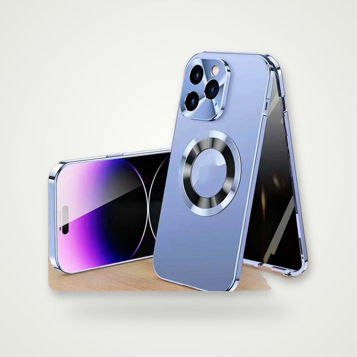 Privacy Metal Clip Magnetic Case for iPhone 13–15
