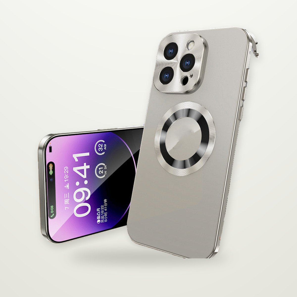 Privacy Metal Clip Magnetic Case for iPhone 13–15