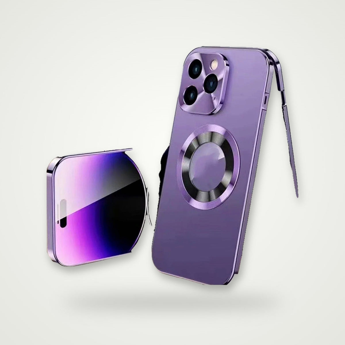 Privacy Metal Clip Magnetic Case for iPhone 13–15