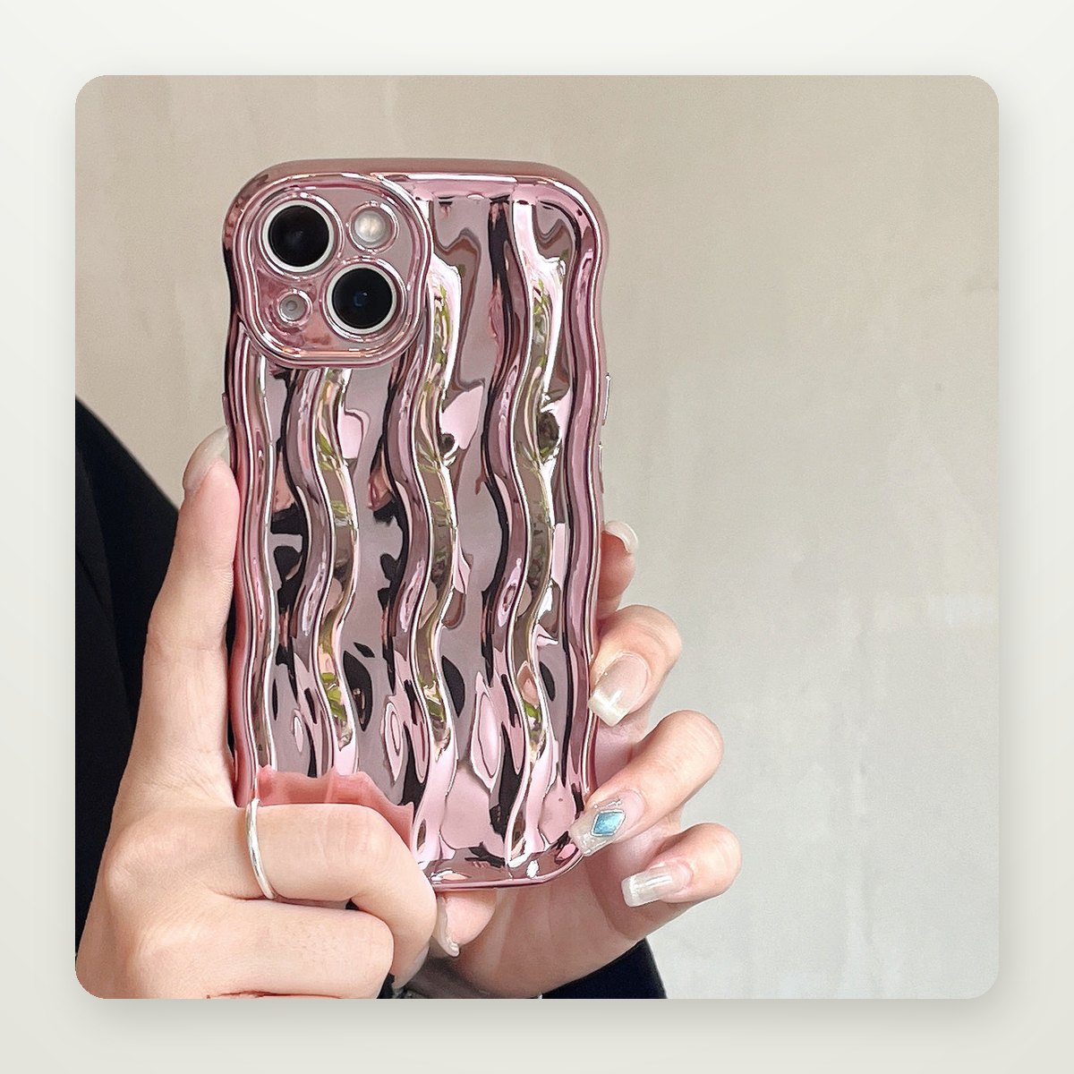 Plated Water Ripple Case for iPhone 13–16