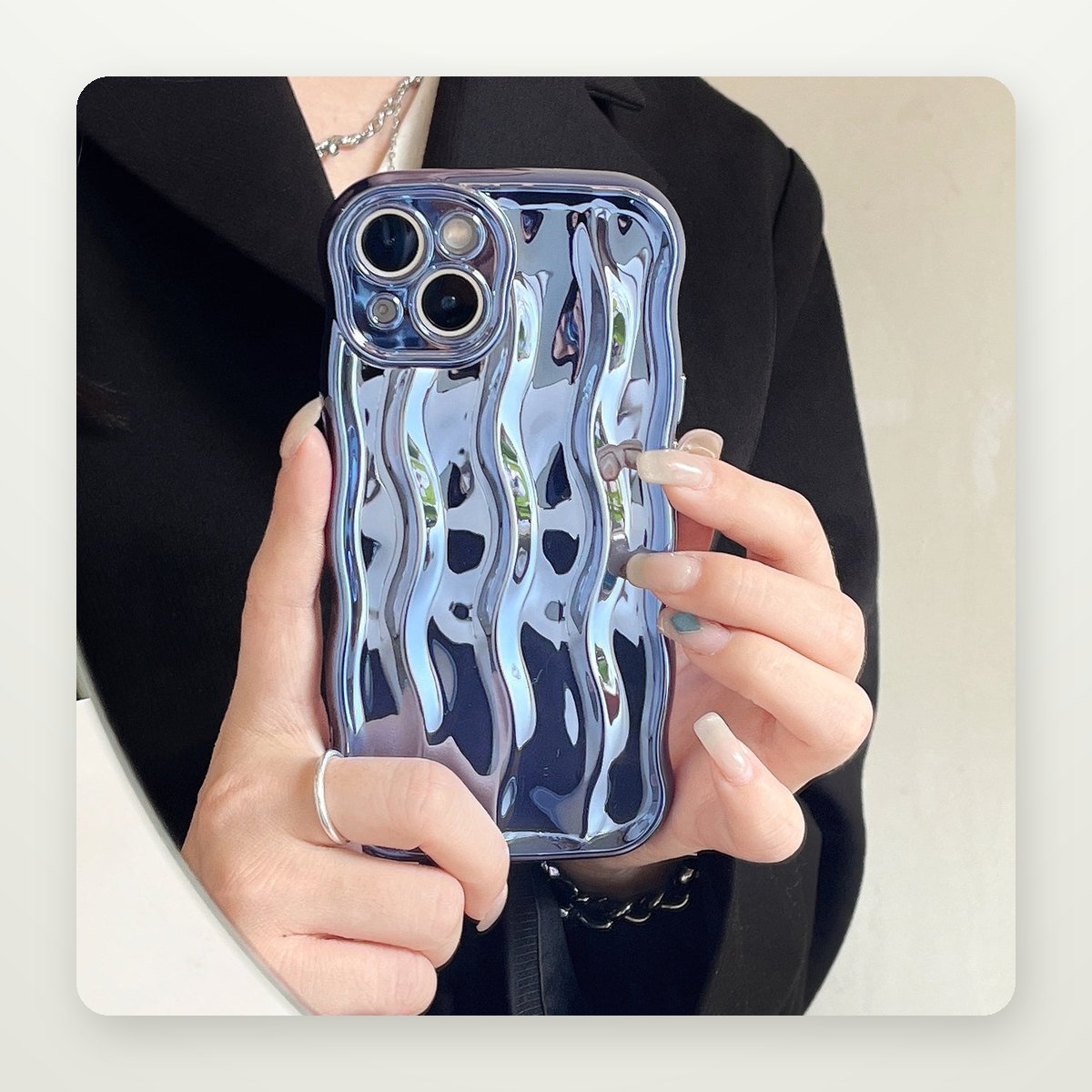 Plated Water Ripple Case for iPhone 13–16