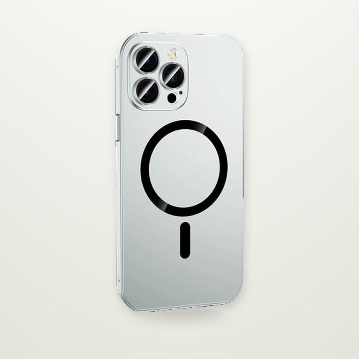 Aluminum Frame Glass Lens Case for iPhone 13–15