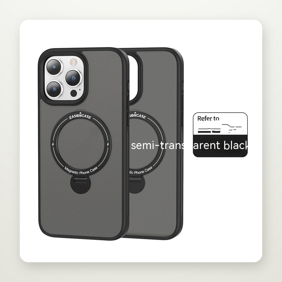 360° Rotary Stand Matte Case for iPhone 13–15