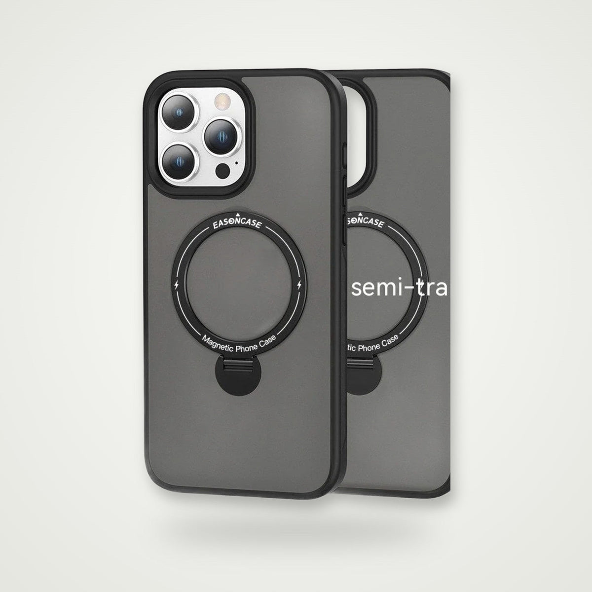 360° Rotary Stand Matte Case for iPhone 13–15