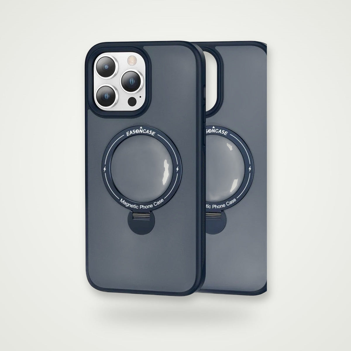 360° Rotary Stand Matte Case for iPhone 13–15
