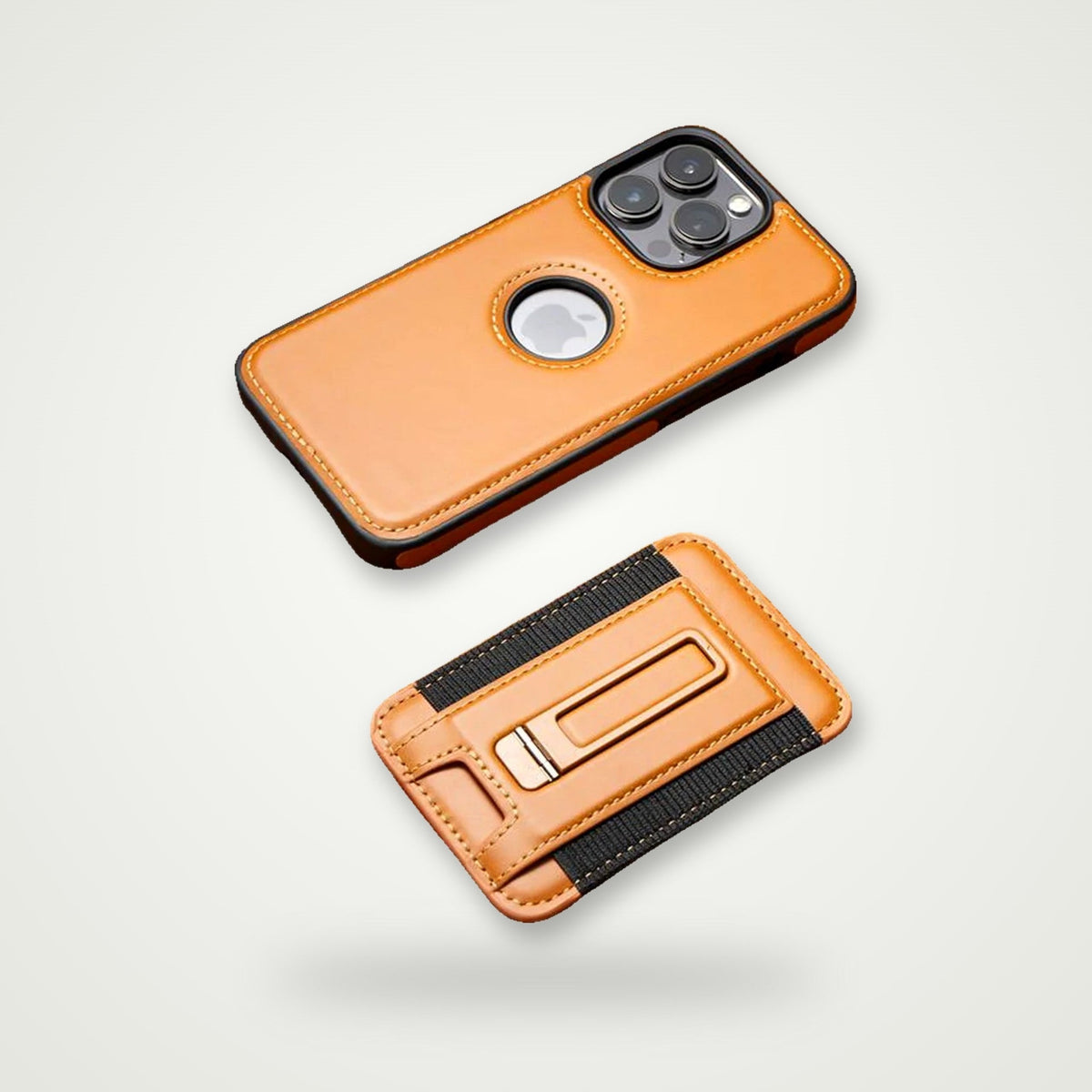 Full-Wrap Leather Card Case for iPhone 13–16
