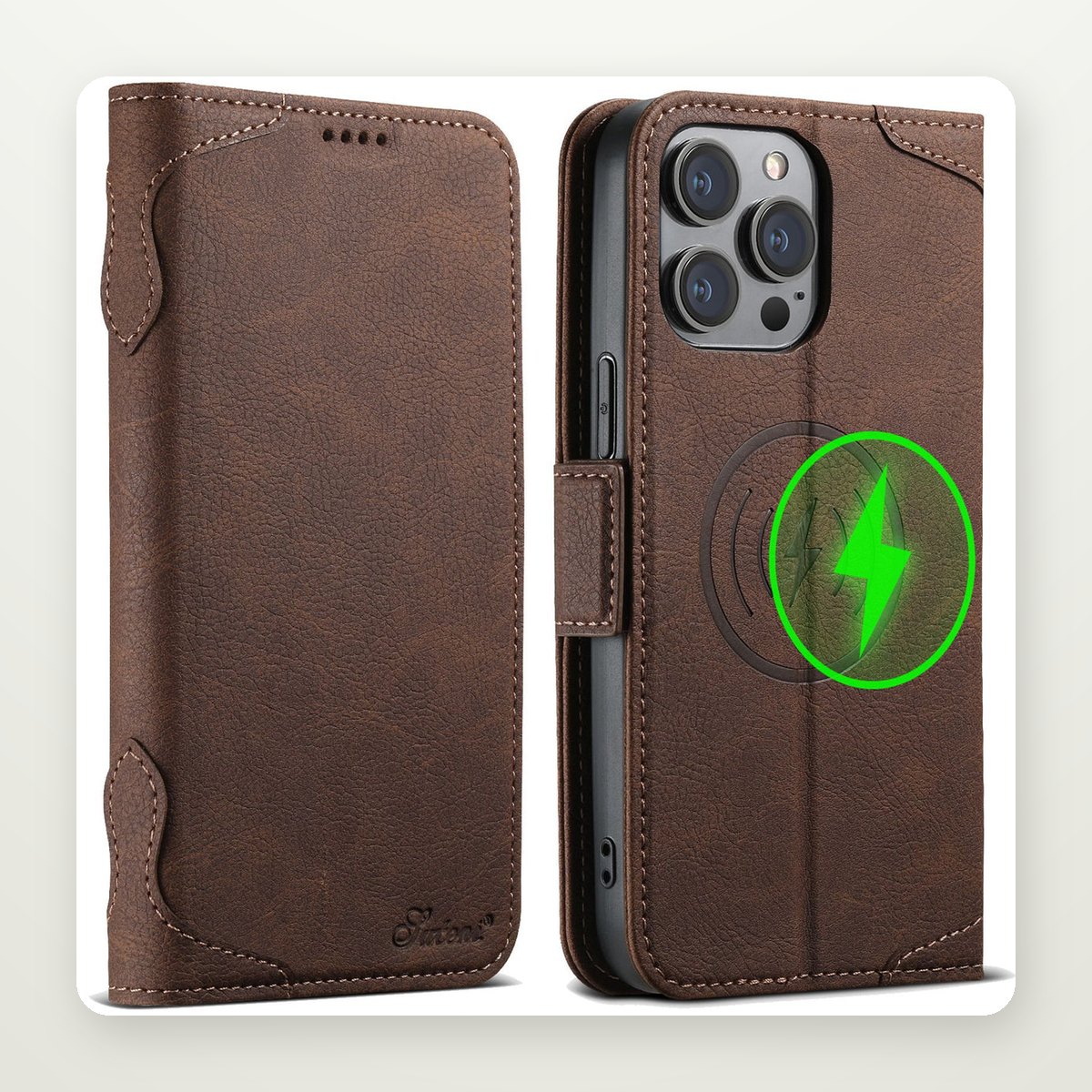 Flip Card Leather Case for iPhone 13–16