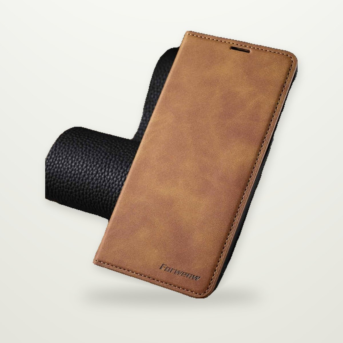 Flip Wallet Leather Case for iPhone 13–15 & Galaxy S24