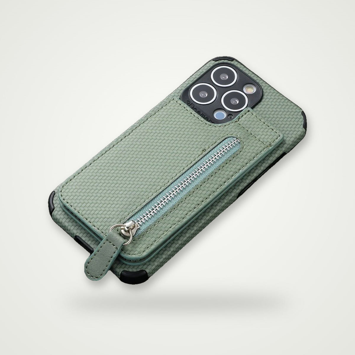 Zipper Wallet Stand Case for iPhone 13–15