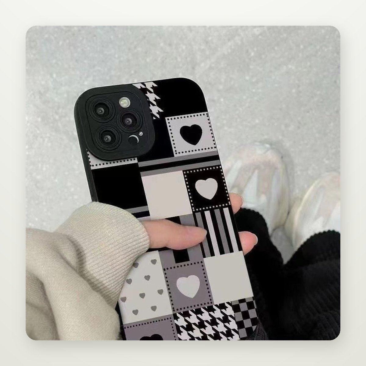 Grid Soft Silicone Case for iPhone 13–16