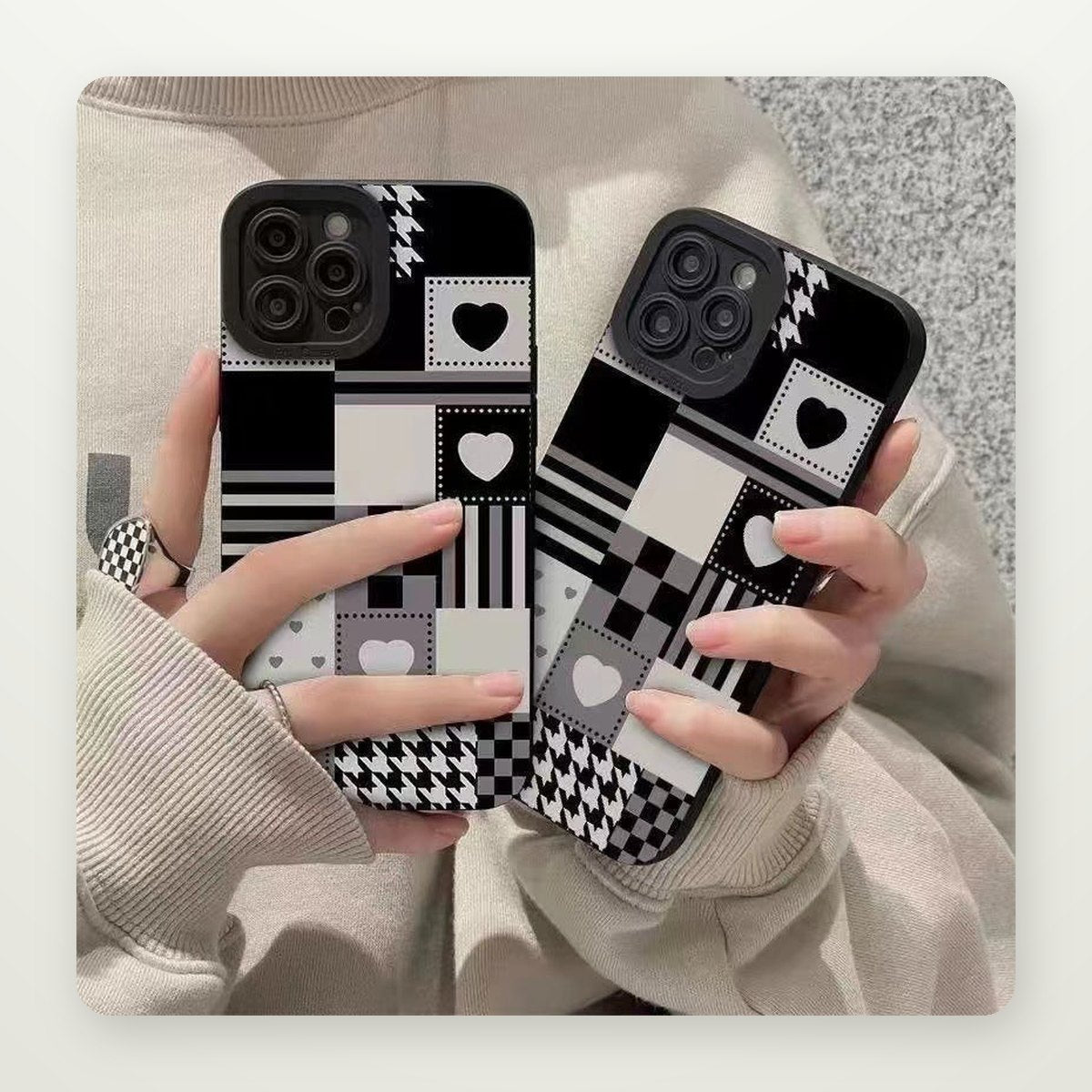 Grid Soft Silicone Case for iPhone 13–16